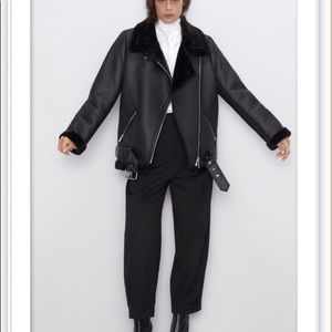 NWT ZARA DOUBLE-FACED BIKER JACKET